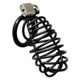 Black Metal Male Chastity Device With Padlock - Adult Planet - Online Sex Toys Shop UK